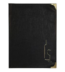 Carta dei vini Basic - A4 - 31,5 x 24 cm - PVC - nero - 4+2 buste fisse incluse - Securit Carta dei vini Basic - A4 - 31,5 x 24 cm - PVC - nero - 4+2 buste fisse incluse - Securit