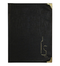 Carta dei vini Basic - A4 - 31,5 x 24 cm - PVC - nero - 4+2 buste fisse incluse - Securit Carta dei vini Basic - A4 - 31,5 x 24 cm - PVC - nero - 4+2 buste fisse incluse - Securit