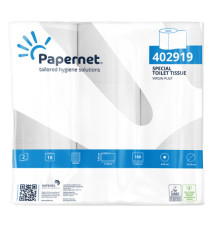 Carta igienica - 2 veli - 16,5 gr - 9,5 cm x 19,8 mt - diametro 10,2 cm - 180 strappi - Papernet - pacco 18 rotoli