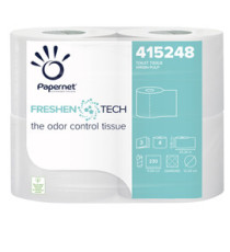 Carta igienica classica Freshen Tech - 3 veli - 230 strappi - diametro 12,2 cm -15,5 gr - 9,5 cm x 25,3 mt - Papernet -