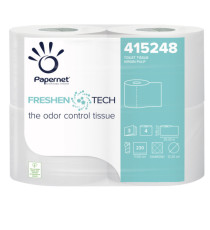 Carta igienica classica Freshen Tech - 3 veli - 230 strappi - diametro 12,2 cm -15,5 gr - 9,5 cm x 25,3 mt - Papernet -