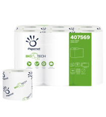 Carta igienica standard Bio Tech - 2 veli - 165 strappi -  diametro 10 cm - 9,5 cm x 18,2 mt - Papernet - pacco 12 rotol