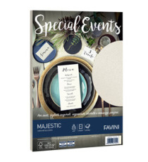 Carta metallizzata Special Events - A4 - 120 gr - crema - Favini - conf. 20 fogli