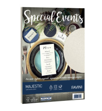 Carta metallizzata Special Events - A4 - 120 gr - crema - Favini - conf. 20 fogli