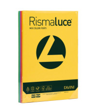 Carta Rismaluce - A4 - 200 gr - mix 8 colori - Favini - conf. 125 fogli