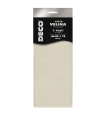 Carta velina - 20 gr - 50 x 76 cm - avorio - Deco - busta 5 fogli Carta velina - 20 gr - 50 x 76 cm - avorio - Deco - busta 5 fogli