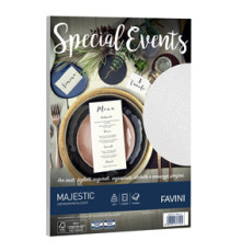 Carta metallizzata Special Events - A4 - 250 gr - bianco - Favini - conf. 10 fogli