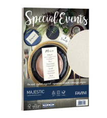 Carta metallizzata Special Events - A4 - 250 gr - crema - Favini - conf. 10 fogli