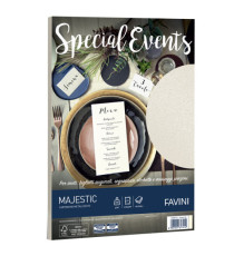 Carta metallizzata Special Events - A4 - 250 gr - crema - Favini - conf. 10 fogli
