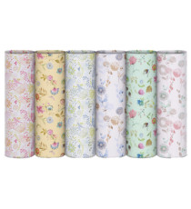 Carta regalo riciclata Fiori di campo - 100 fogli - 70x100cm - fantasie assortite - Rex Sadoch