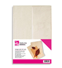 Carta riso - 50 x 70 cm - 25 g -  bianco - CWR - conf. 10 fogli Carta riso - 50 x 70 cm - 25 g -  bianco - CWR - conf. 10 fogli