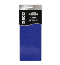 Carta velina - 20 gr - 50 x 76 cm - blu - Deco - busta 5 fogli Carta velina - 20 gr - 50 x 76 cm - blu - Deco - busta 5 fogli
