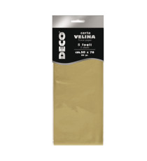 Carta velina metallizzata - 20 gr - 50x76 cm - oro - DECO - busta 5 fogli Carta velina metallizzata - 20 gr - 50x76 cm - oro - DECO - busta 5 fogli