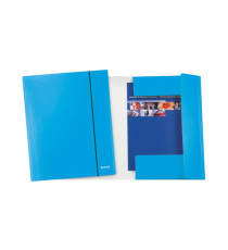 Cartella con elastico WOW - cartoncino plastificato - 3 lembi - 25x35 cm - azzurro metal - Leitz Cartella con elastico WOW - cartoncino plastificato - 3 lembi - 25x35 cm - azzurro metal - Leitz