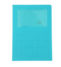 Cartelline a L con finestra Sintex - cartoncino 120 gr - 22x31cm - acquamarina - Blasetti - conf. 50 pezzi