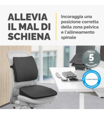 Cuscino Breyta Inclinato - 9 x 43 x 43 cm - in tessuto - nero - Fellowes