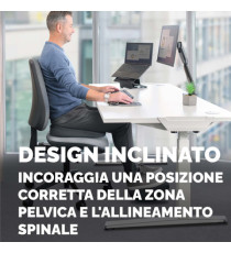 Cuscino Breyta Inclinato - 9 x 43 x 43 cm - in tessuto - nero - Fellowes