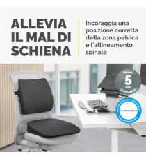 Cuscino Breyta Inclinato - 9 x 43 x 43 cm - in tessuto - nero - Fellowes
