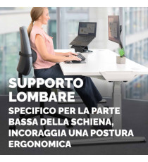 Cuscino Lombare Breyta - 17 x 35 x 6 cm - in tessuto - nero - Fellowes