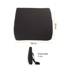 Cuscino Lombare Confort Breyta - 33 x 38 x 9 cm - in tessuto - nero - Fellowes