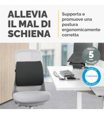 Cuscino Lombare Confort Breyta - 33 x 38 x 9 cm - in tessuto - nero - Fellowes