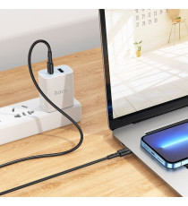 Cavo di ricarica da USB-C a type-c usb-c Hoco X83 nero 1mt PD60W 3A ricarica e trasferimento dati fast in pvc alta qualità! Cavo di ricarica da USB-C a type-c usb-c Hoco X83 nero 1mt PD60W 3A ricarica e trasferimento dati fast in pvc alta qualità!