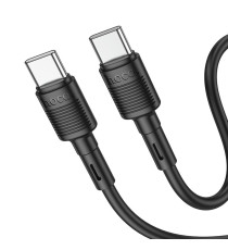 Cavo di ricarica da USB-C a type-c usb-c Hoco X83 nero 1mt PD60W 3A ricarica e trasferimento dati fast in pvc alta qualità! Cavo di ricarica da USB-C a type-c usb-c Hoco X83 nero 1mt PD60W 3A ricarica e trasferimento dati fast in pvc alta qualità!