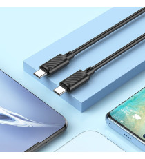 Cavo di ricarica da USB-C a type-c usb-c Hoco X88 nero 1mt PD60W 3A ricarica e trasferimento dati fast in pvc alta qualità! Cavo di ricarica da USB-C a type-c usb-c Hoco X88 nero 1mt PD60W 3A ricarica e trasferimento dati fast in pvc alta qualità!