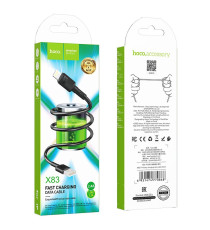 Cavo di ricarica da USB-A a lightning 8-pin Hoco X83 nero 1mt 2.4A ricarica e trasferimento dati fast in pvc alta qualità! Cavo di ricarica da USB-A a lightning 8-pin Hoco X83 nero 1mt 2.4A ricarica e trasferimento dati fast in pvc alta qualità!
