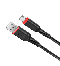 Cavo di ricarica da USB-A a type-c usb-c Hoco X59 nero 1mt 3A Quick Charge and Fast e trasferimento dati treccia in nylon Cavo di ricarica da USB-A a type-c usb-c Hoco X59 nero 1mt 3A Quick Charge and Fast e trasferimento dati treccia in nylon