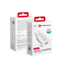 Caricabatterie da muro USB-A 2.4A Forcell F-Energy TC-1099 18W PD bianco caricatore Quick Charge 3.0 standard CE e LVD Caricabatterie da muro USB-A 2.4A Forcell F-Energy TC-1099 18W PD bianco caricatore Quick Charge 3.0 standard CE e LVD