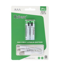 Batterie ricaricabili con presa type-c Tcbest 2pz mini stilo R3 (AAA) 180 mAh usb-a con 2 type-C,basta un cavo per ricaricarle Batterie ricaricabili con presa type-c Tcbest 2pz mini stilo R3 (AAA) 180 mAh usb-a con 2 type-C,basta un cavo per ricaricarle