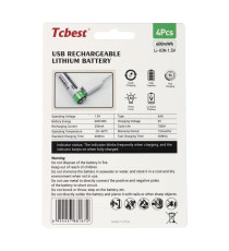 Batterie ricaricabili con presa type-c Tcbest 4pz mini stilo R3 (AAA) 180 mAh usb-a con 2 type-C,basta un cavo per ricaricarle Batterie ricaricabili con presa type-c Tcbest 4pz mini stilo R3 (AAA) 180 mAh usb-a con 2 type-C,basta un cavo per ricaricarle