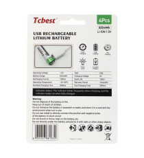 Batterie ricaricabili con presa type-c Tcbest 4pz mini stilo R3 (AAA) 220 mAh usb-a con 2 type-C,basta un cavo per ricaricarle Batterie ricaricabili con presa type-c Tcbest 4pz mini stilo R3 (AAA) 220 mAh usb-a con 2 type-C,basta un cavo per ricaricarle