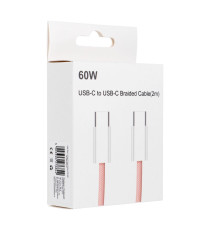 Cavo di ricarica da USB-C a type-c usb-c C263 rosa 2mt PD QC3.0 3A 60W ricarica e dati supporta Power Delivery 60W Charge 3.0 Cavo di ricarica da USB-C a type-c usb-c C263 rosa 2mt PD QC3.0 3A 60W ricarica e dati supporta Power Delivery 60W Charge 3.0