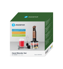 Set frullatore a immersione Aigostar 1000W,500ml/600ml,Sistema tritaghiaccio,elementi separabili,Interruttore a pressione Set frullatore a immersione Aigostar 1000W,500ml/600ml,Sistema tritaghiaccio,elementi separabili,Interruttore a pressione