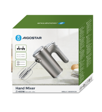 Sbattitore Aigostar 400W,5 velocità + tasto turbo,due set di fruste, mixer misura L190xW150xH83mm,tasto rilascio fruste Sbattitore Aigostar 400W,5 velocità + tasto turbo,due set di fruste, mixer misura L190xW150xH83mm,tasto rilascio fruste