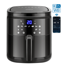 Friggitrice ad aria Aigostar 7 litri 1900W,smart wifi, touch screen led, cestello estraibile, misura L416xW318xH346mm Friggitrice ad aria Aigostar 7 litri 1900W,smart wifi, touch screen led, cestello estraibile, misura L416xW318xH346mm