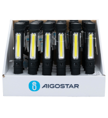 Torcia da lavoro Aigostar 3W 120 lumen 6500K luce fredda, a batteria Illuminazione anteriore e superiore, L16.6xW2.3xH3.1cm Torcia da lavoro Aigostar 3W 120 lumen 6500K luce fredda, a batteria Illuminazione anteriore e superiore, L16.6xW2.3xH3.1cm