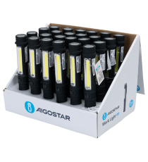Torcia da lavoro Aigostar 3W 120 lumen 6500K luce fredda, a batteria Illuminazione anteriore e superiore, L16.6xW2.3xH3.1cm Torcia da lavoro Aigostar 3W 120 lumen 6500K luce fredda, a batteria Illuminazione anteriore e superiore, L16.6xW2.3xH3.1cm