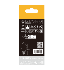 Lampadina led A60 9W attacco E27 840 lumen 3000K luce calda misura D60H108mm equivale 62W incandescenza