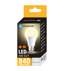 Lampadina led A60 9W attacco E27 840 lumen 3000K luce calda misura D60H108mm equivale 62W incandescenza Lampadina led A60 9W attacco E27 840 lumen 3000K luce calda misura D60H108mm equivale 62W incandescenza