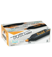 Evidenziatore Tratto Video pastel  - punta a scalpello - tratto da 1,0mm-5,0mm - arancione mandarino - Tratto Evidenziatore Tratto Video pastel  - punta a scalpello - tratto da 1,0mm-5,0mm - arancione mandarino - Tratto