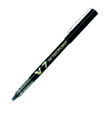 Roller con cappuccio Hi Tecpoint V7  - punta 0,7mm - nero  - Pilot - conf. 16 + 4 pezzi