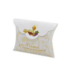 Scatolina portaconfetti - Comunione - carta - 10 x 8 x 3 cm - Big Party - conf.25 pezzi Scatolina portaconfetti - Comunione - carta - 10 x 8 x 3 cm - Big Party - conf.25 pezzi