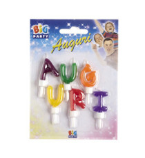 Set candeline - Auguri - colori assoriti - Big Party Set candeline - Auguri - colori assoriti - Big Party