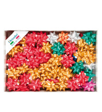 Stelle di nastro liscio 6800 - 14 mm x diam. 6,5 cm - colori natalizi assortiti - Brizzolari - conf. 100 pezzi Stelle di nastro liscio 6800 - 14 mm x diam. 6,5 cm - colori natalizi assortiti - Brizzolari - conf. 100 pezzi