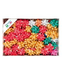 Stelle di nastro liscio 6800 - 14 mm x diam. 6,5 cm - colori natalizi assortiti - Brizzolari - conf. 100 pezzi Stelle di nastro liscio 6800 - 14 mm x diam. 6,5 cm - colori natalizi assortiti - Brizzolari - conf. 100 pezzi