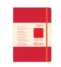 Taccuino Ispira - con elastico - copertina rigida - A5 - 96 fogli - puntinato - rosso - Fabriano
