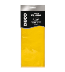 Carta velina - 20 gr - 50 x 76 cm - giallo - DECO - busta 5 fogli Carta velina - 20 gr - 50 x 76 cm - giallo - DECO - busta 5 fogli